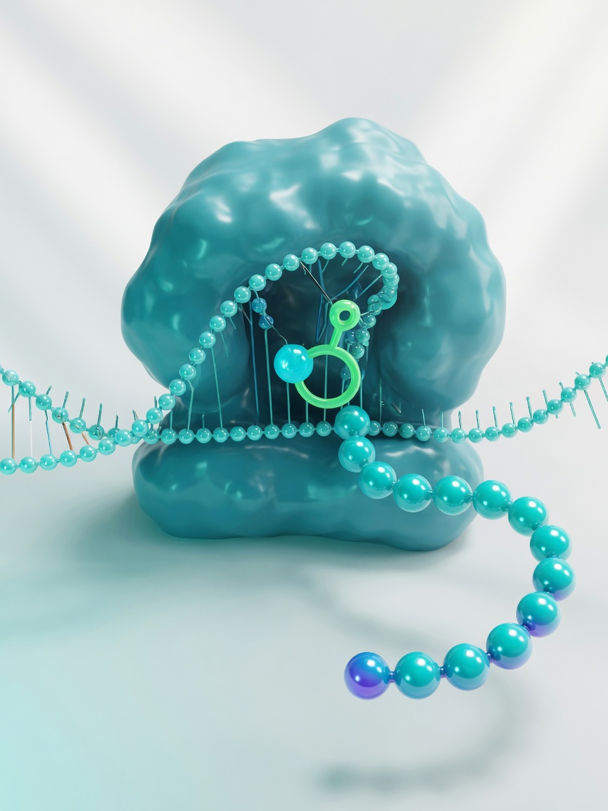 Ribosomes translate mRNA to assemble peptide chains during biosynthesis.