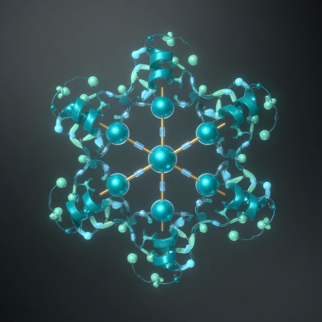 Insulin: two chains linked by disulfide bonds — the first peptide therapeutic.