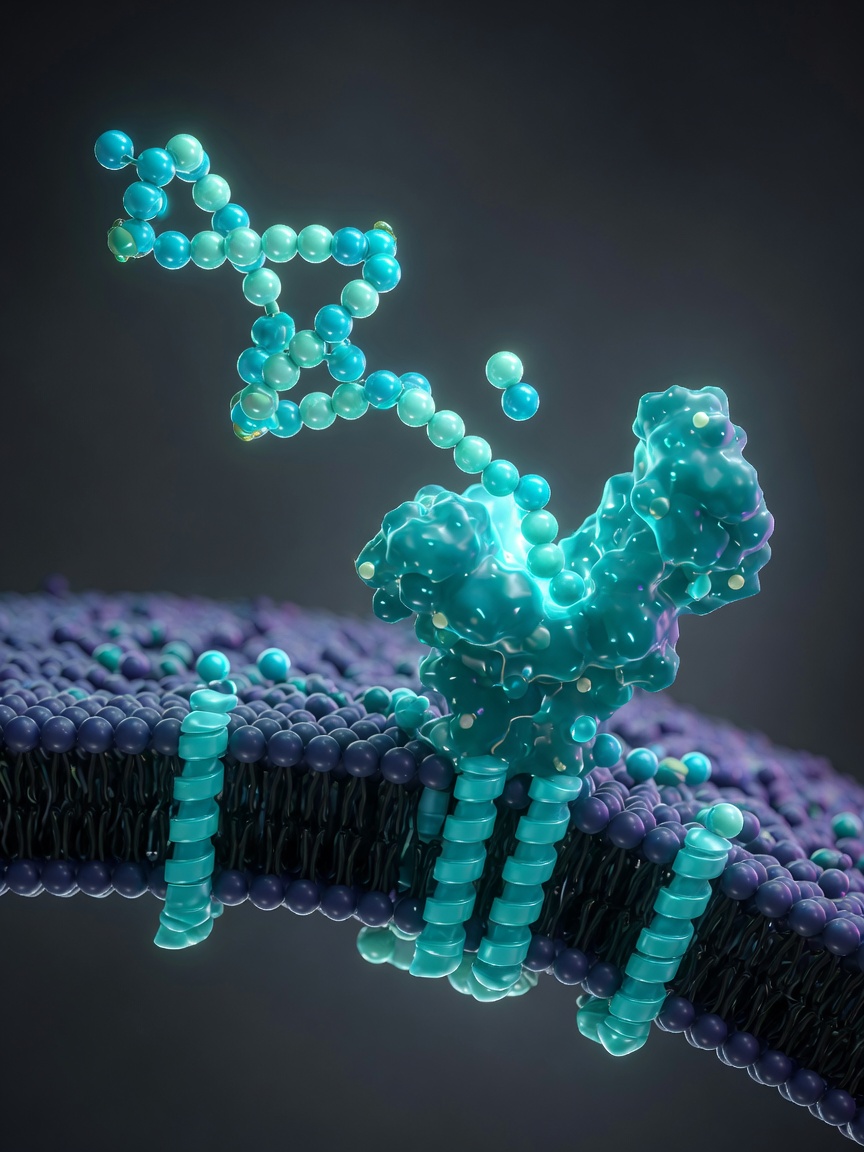 Signaling peptides bind cell-surface receptors to trigger intracellular cascades.
